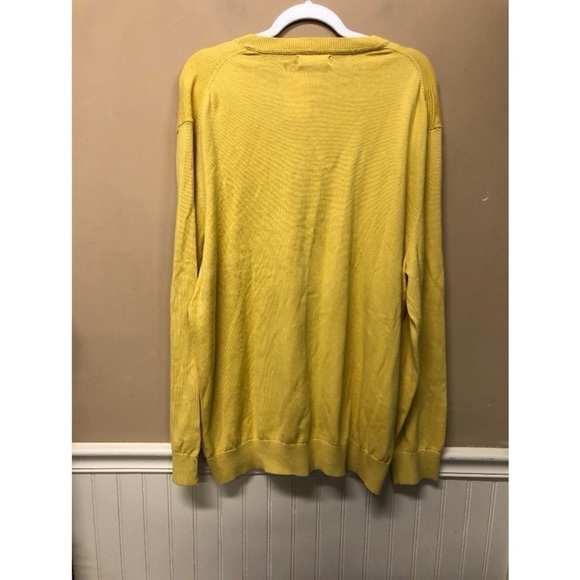 Nautica Mens V Neck Yellow Sweater Light Weight Size XL NWT - Picture 2 of 6